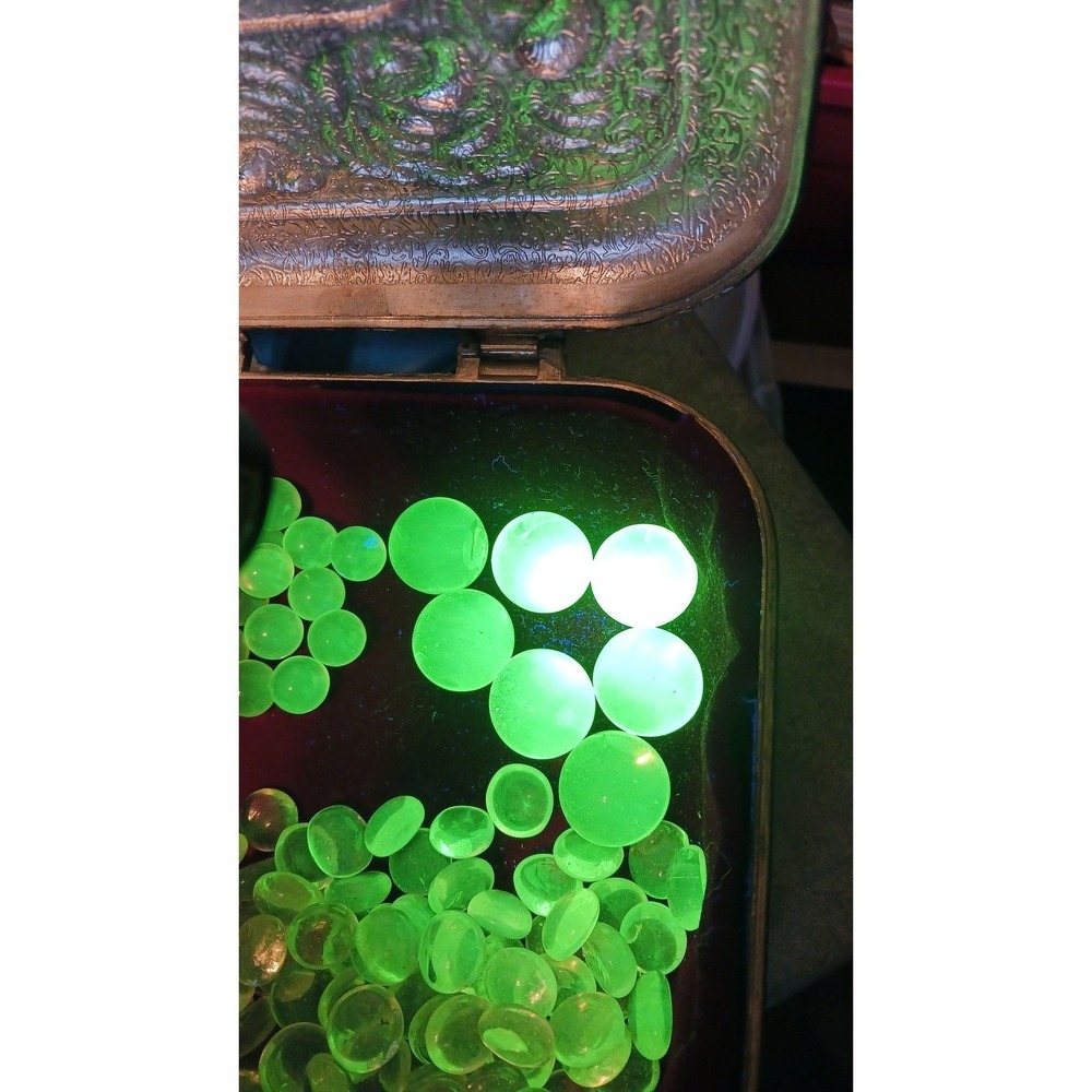 375. ONE Vaseline uranium glass shooter Marble 1"